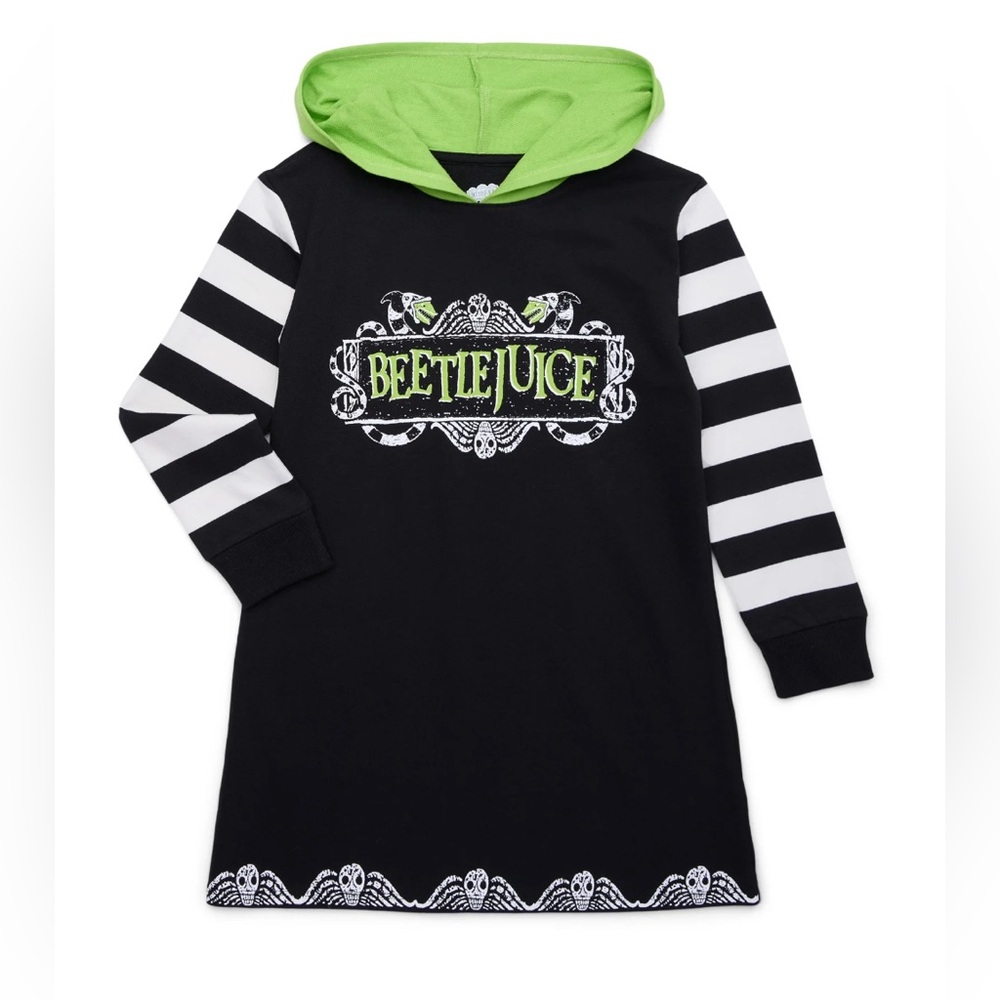 Beetlejuice Cosplay Hoodie LONG SLEEVE Dress: NEW WITH TAGS: SIZE XS (4/5)